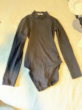 Long-Sleeve Black Mock Neck Bodysuit